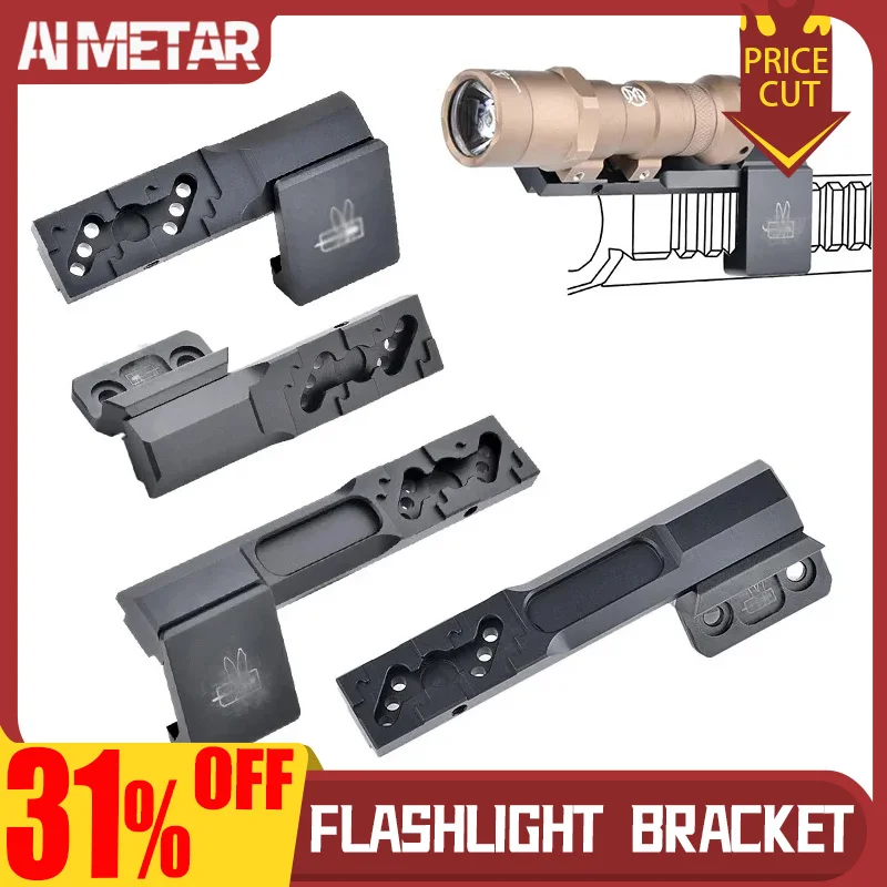 

Airsoft M300 M600 Thorntai Impact Weapon Offset, 45 Degree Mount Base, Modlit PLHV2 Flashlight Bracket, Fit 20mm Rail, MLOK KEYM