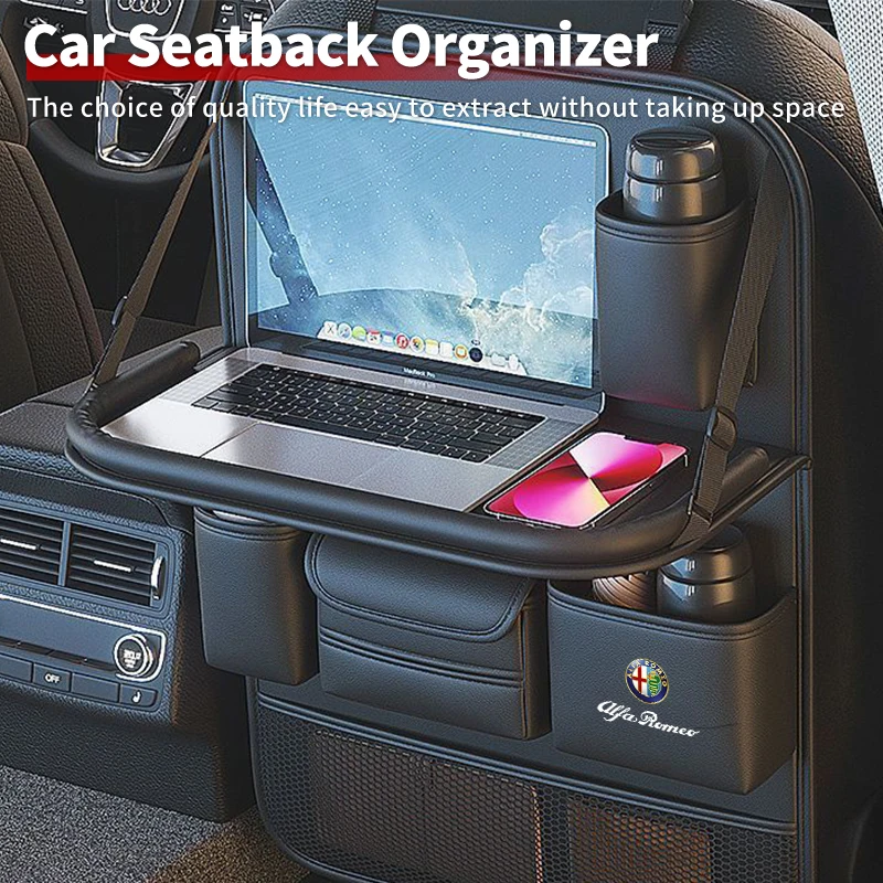 車用小型テーブルボード一体型レザーバックレスト収納バッグ-アルファロメオ-159-ジュリエッタ-ジュリア-147-ミト-156-166-gt-f1-ディスコ用