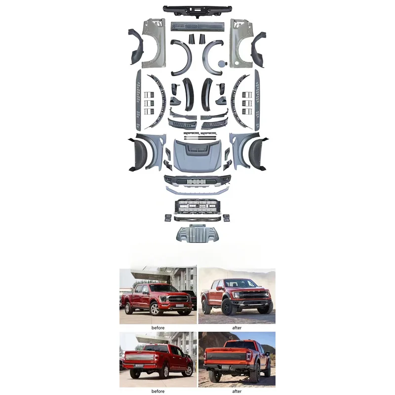 High Quality Raptor Style 4x4 Offroad Conversion Body Kit Accessories Fit for F150 2021+ Upgrade 2015‑2020 Style