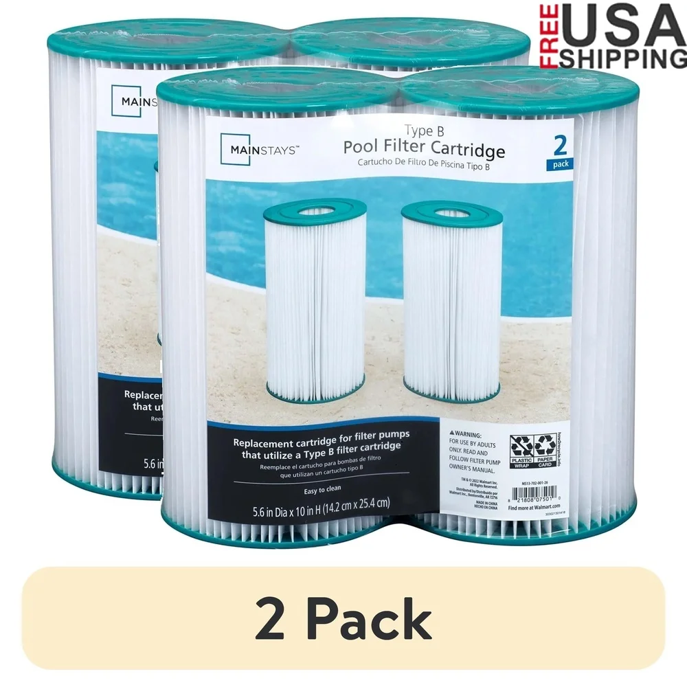 

2 Pack Type IV B Pool Filter Cartridge Easy Clean Replacement Above Ground Pool Filter Pump 2500 Gal