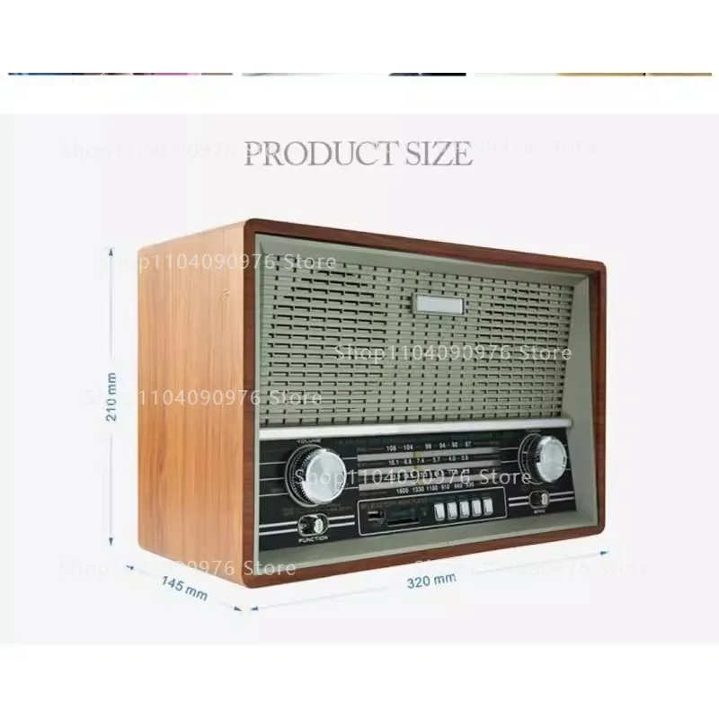 Radio Bluetooth rétro vintage avec AM/FM/SW, télécommande, carte mémoire, AUX - Haut-parleur de bureau classique pour personnes âgées