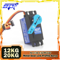 SPT 12KG 20KG 180° Metal Gear Low Profile Digital Servo Short Body w 25T for 1:10 1:12 RC Car SCX10 TRX4 Drift Robot Crawler 3D