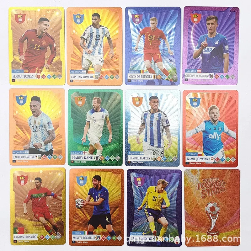 55Pcs Messi Ballsuperstar Gold Card Star Limited Edition Signature Series Trading Football Player Card confezione regalo per Fan per bambini