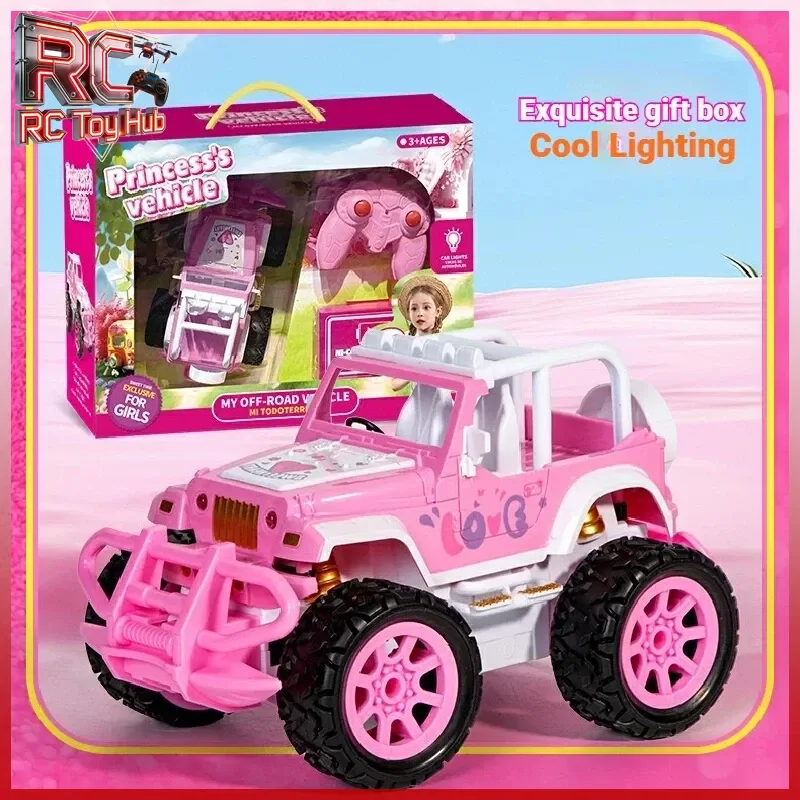 

Новая очень большая розовая радиоуправляемая внедорожная машина 4WD для дрифта, перезаряжаемая, ударопрочная, электрическая игрушка для мальчиков и девочек, подарок на день рождения 2026 года
