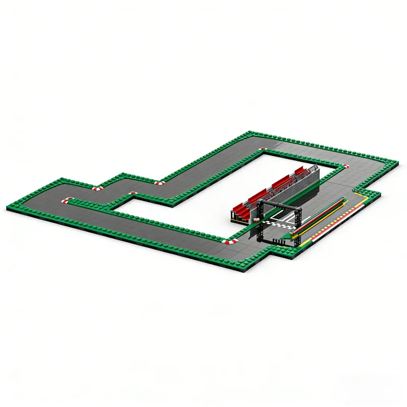 202 pçs moc modular streetscape pista de corrida carros modelo blocos de construção brinquedo ideia educação presentes natal criativo