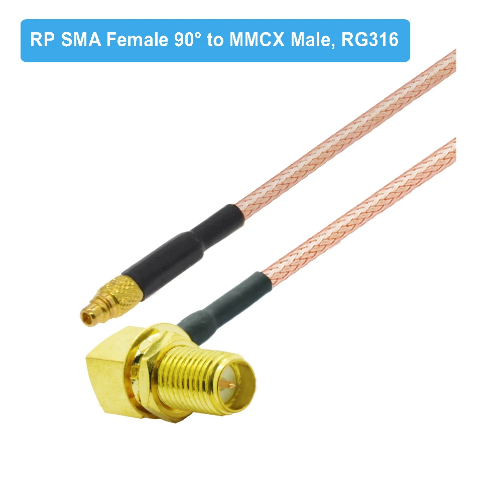 2PCS/lot Straight MMCX Male to RP-SMA Female 90 Degree RG316 Pigtail FPV Antenna Adapter RF Coaxial Extension Cable 5CM-10M