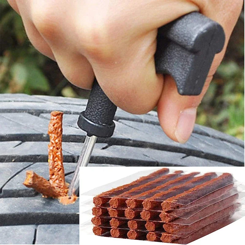 Car Tire Repair Tool Set with Glue Rubber Stripes Tools for Motorcycle Bicycle Tubeless Tyre Puncture Quick Repairing Kit