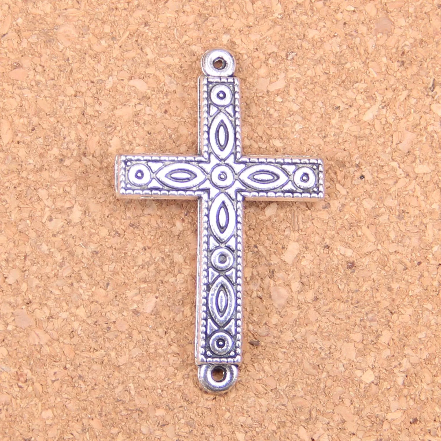 25pcs Charms Cross Connector 43x26mm Antique Pendants,Vintage Tibetan Silver Jewelry,DIY For Bracelet Necklace