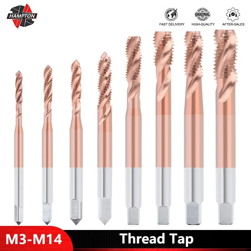 Thread Tap M3/M4/M5/M6/M8/M10/M12/M14 DIN371 TiCN Coated Screw Tap Drill Bit Threading Tools