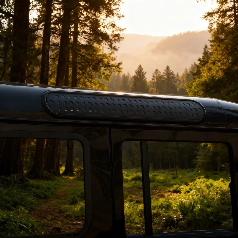 لاند روفر المدافع 110 130 2004-18 سبائك الألومنيوم سقف السيارة الباب الجانب زجاج النافذة لوحة حماية ملصقات اكسسوارات السيارات