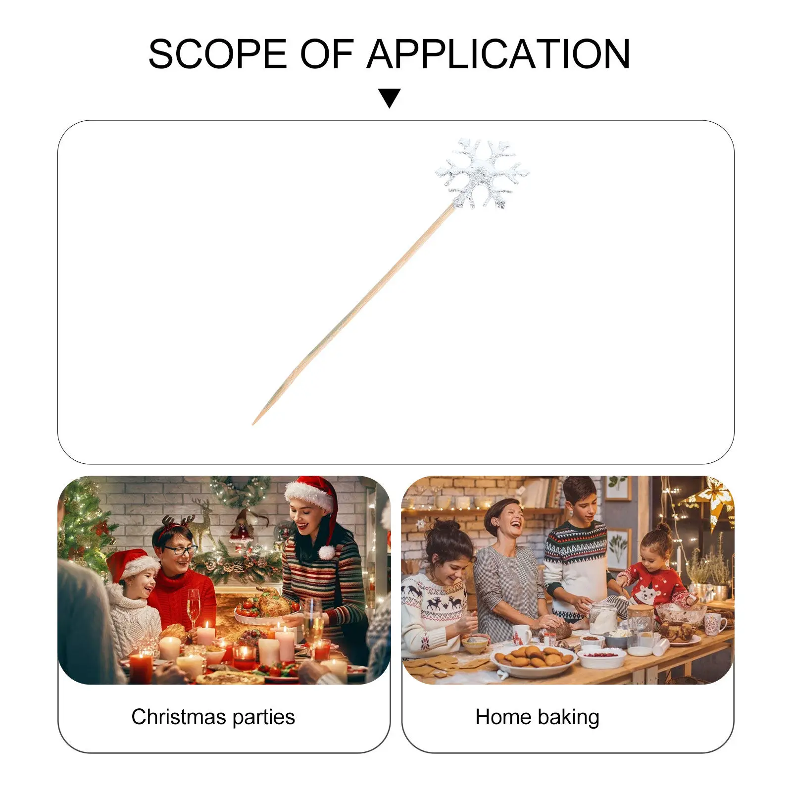 50Pcs Cake Toppers Christmas Cake Decorations Snowflake Insert Cards Xmas Dessert Party Supplies Cupcake Picks