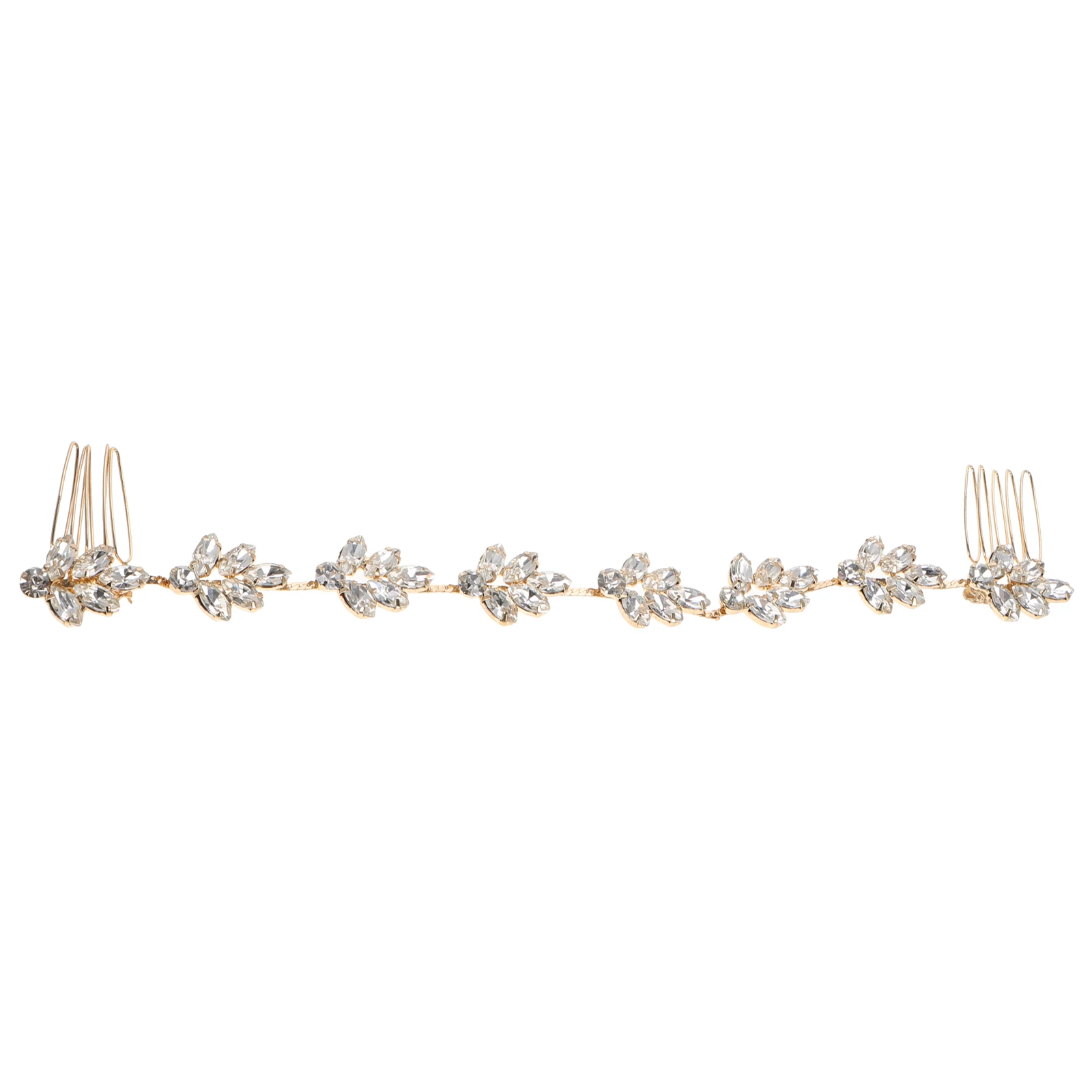 

Luxury Zinc Alloy Rhinestone Wedding Hair Comb Double Headed Bridal Headpiece Elegant Bride Hair Accessories Small Decorative