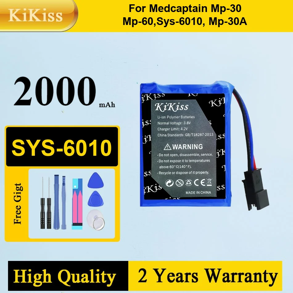 

2000Mah Kikiss Battery SYS-6010 For Medcaptain MP-30 MP-60 MP-30A