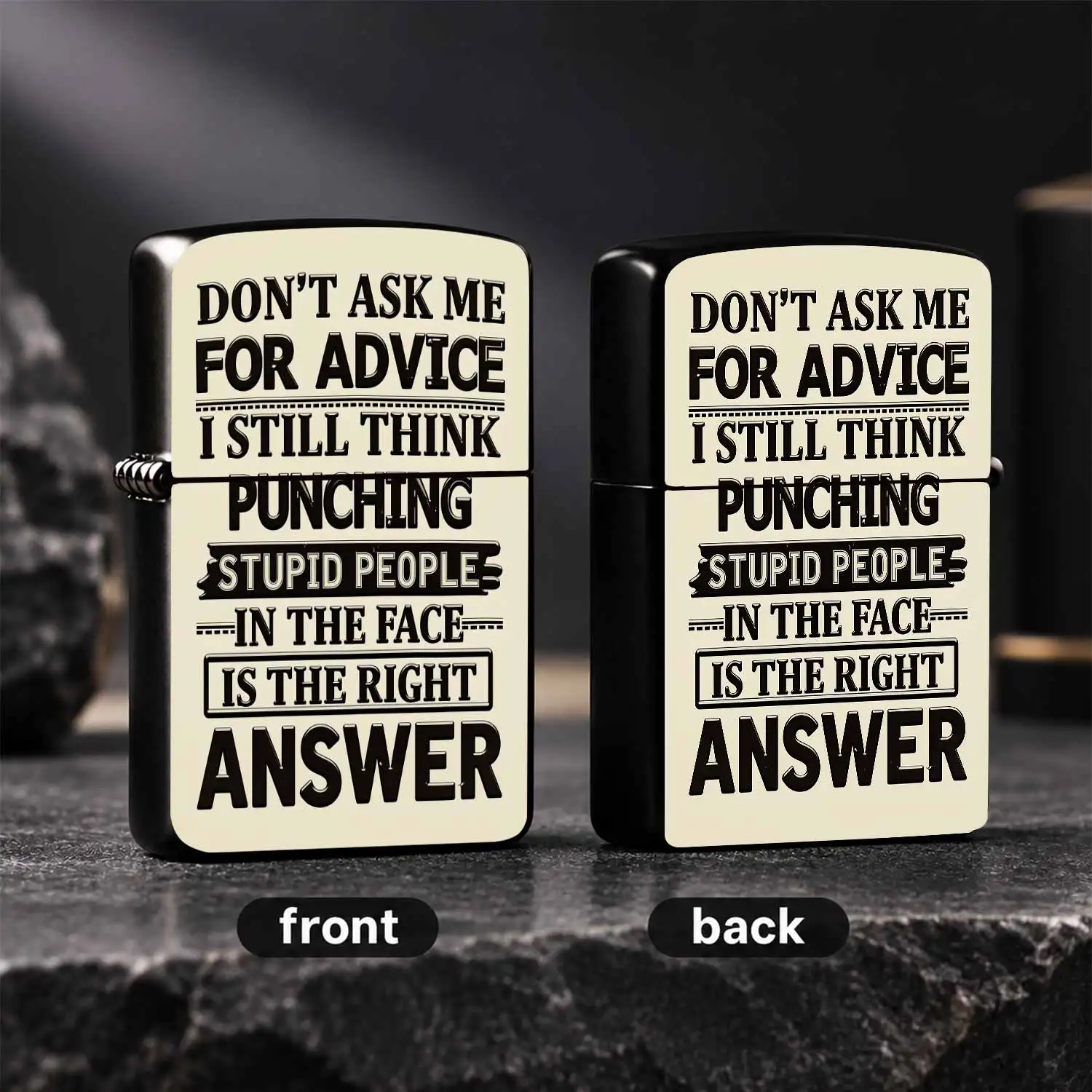 Funny Slogan Decorative Lighter, Cool Unique Text Themed Accessory, Portable Daily Use Versatile Tool, Novelty Gag Gift For Friends Family, Practical Present For Holiday Birthday Party, Multi-scenario Applicable Chic Han A Humorous And Inte