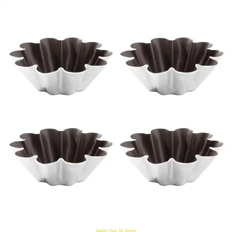 

4Pcs Eggs Tart Molds Aluminium Small Tart Pans and Muffins Cups