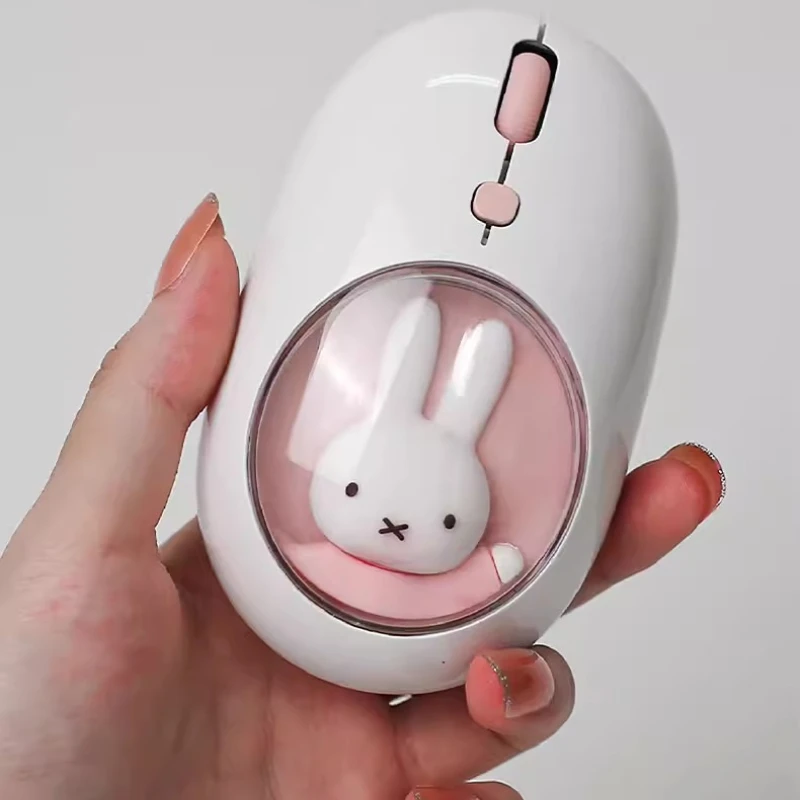 Miffy Kawaii Anime Cartoon Rabbit Wireless Bluetooth Mouse Girls Good Looks Portable Office Suitable for Ipad Notebook Macbook