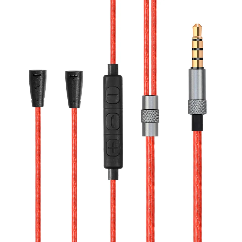 4-полюсный кабель для наушников Aipinchun 3,5 мм CTIA с регулятором громкости, сменный шнур для наушников для IE8 IE8i IE80 A32