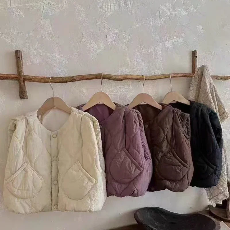 Korean Quilting Children\'s Padded Vest for Girl Autumn Winter Vest Kids Boy Keep Warm Waistcoat Outdoor Clothes 2-10Y Outerwear