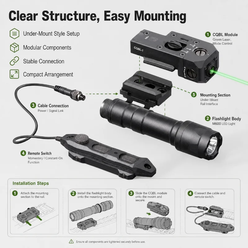Nylon CQBL Positioning Sight Controllable Red Laser Unit Under Mount Design Hobby Model Toy Modification Accessory