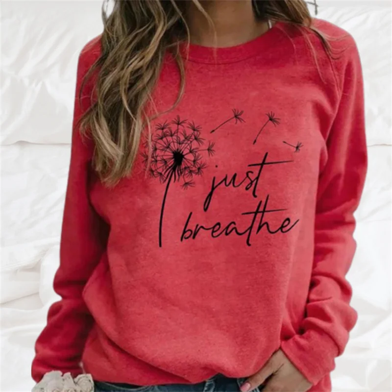 Autumn Dandelion 3D Print Raglan Sleeve Women Pullovers Hoodies Streetwear Female Sweatshirts Women's Oversized Woman Clothing