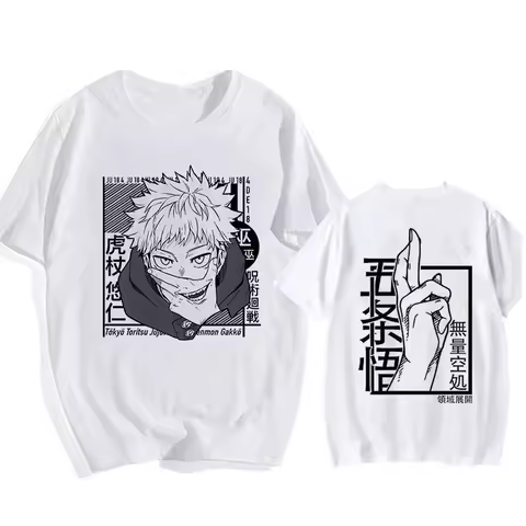 Japanese Anime Funny T Shirt Jujutsu Kaisen Shirt Gojo Satoru Yuji Itadori T-shirt Gothic Tops Tees Mange Tshirt Y2k Casual Top