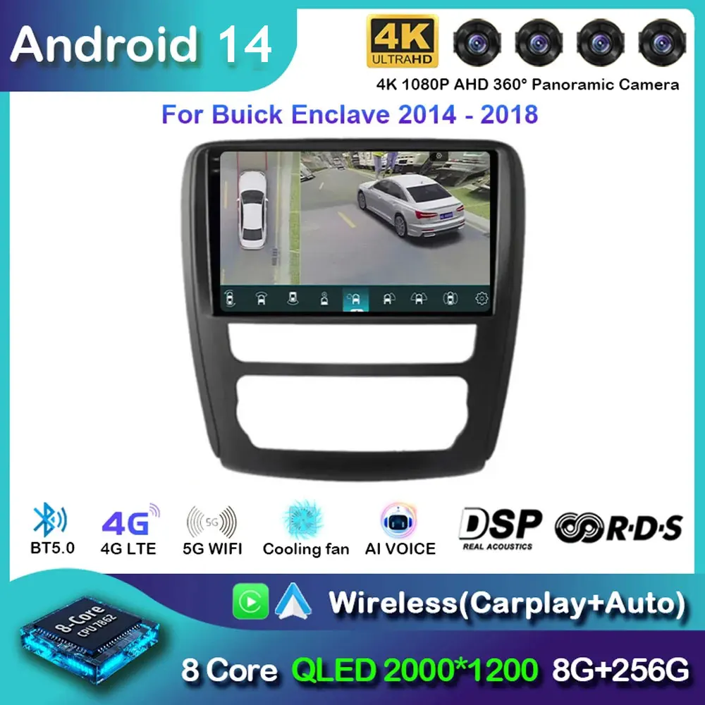 

Android 14 Auto Car Radio With Screen For Buick ENCLAVE 2014 -2018 Carplay GPS Navigation Multimedia Video Play