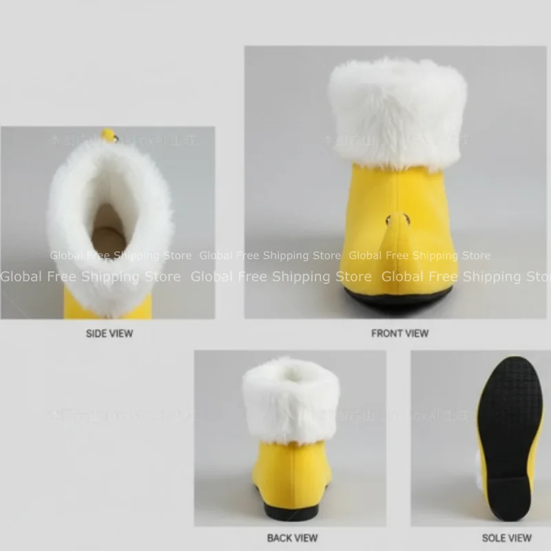 Neue Elfen-Santa-Claus-Schuhe für Erwachsene, rote Stiefeletten mit Glöckchen, Weihnachts-Cosplay-Party-Bühnen-Requisiten, Unisex-Schuhe mit rohem Rand – Detail 7