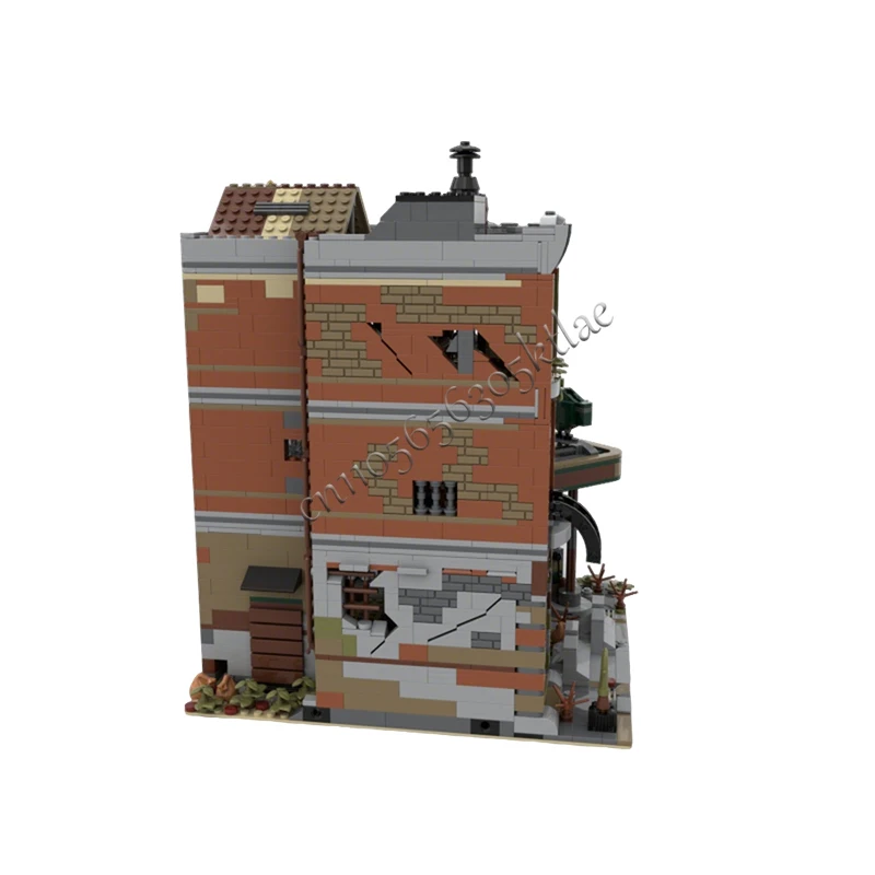 2968 Pezzi Casa Strada 10264 Garage Angolare Versione Apocalisse MOC Personalizzabile Modulare Mattoncini da Costruzione Fai da Te Giocattolo Regalo Festivo