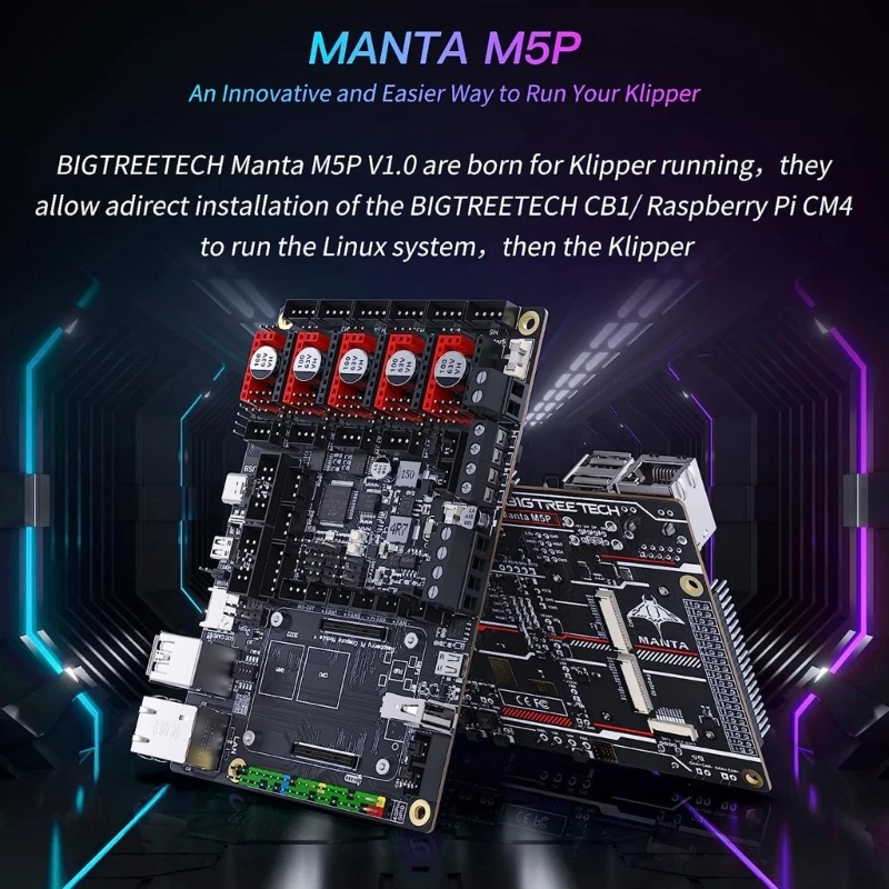 M5P V1.0 32Bit Control Board Support Stepper Driver TMC2209 TMC5160 Running for Klipper System 3D Printer Accs