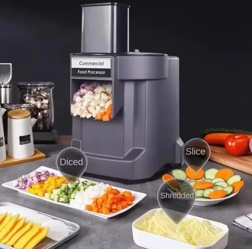 

Professional Grade Food Processor for Global Cuisine:Vegetable Slicer 3-in-1 Function Stainless Steel Modern and Simple