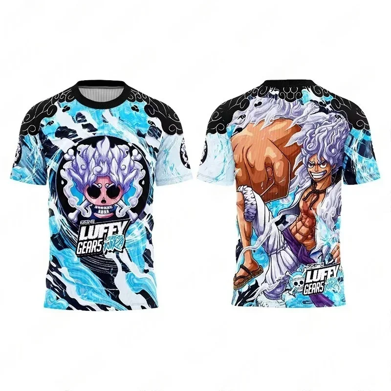 Sommer Kinder Einteiler T-Shirt Ace New World Print Lässige Jungenkleidung Mädchen Kurzarm Herren Trikot Outdoor