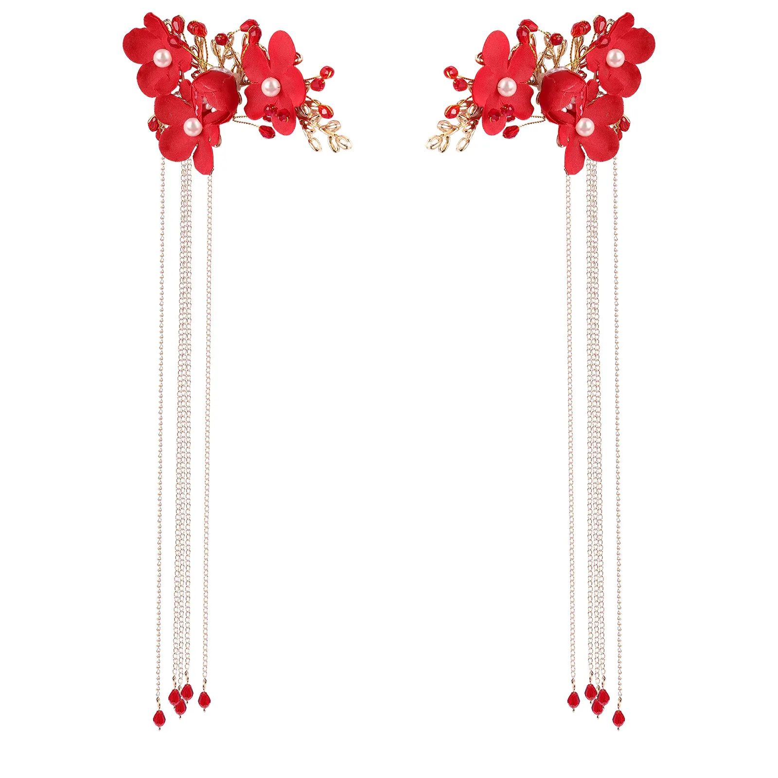 

Bridal Hair Flower Tassel Headdress Wedding Hair Clips Women Hairpins Flower Tassel Headdress Decor Elegant Hairstyle