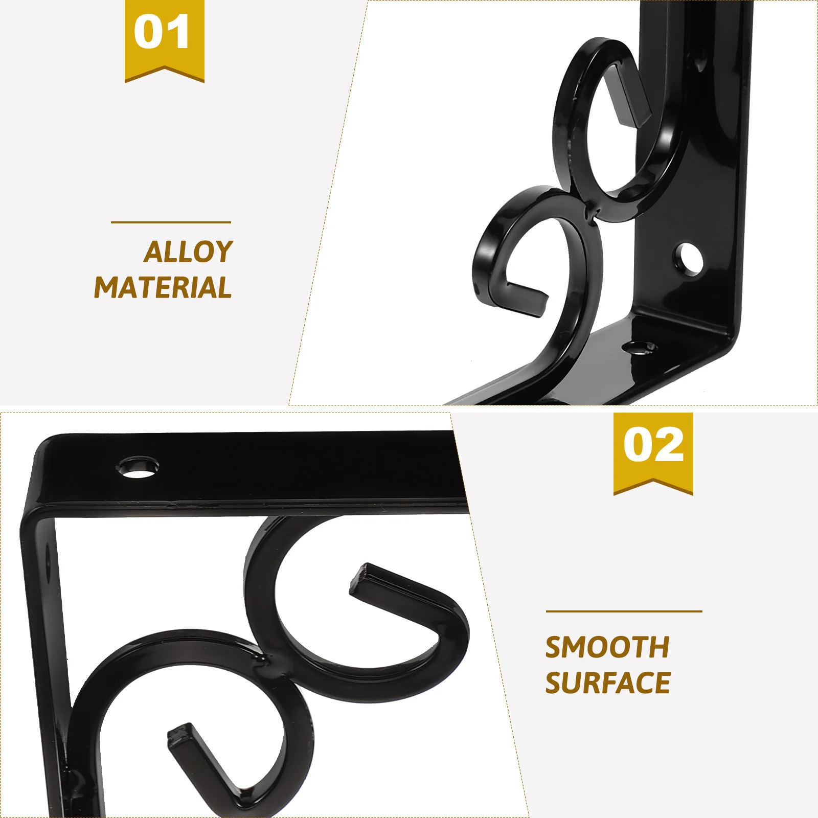 

2Pcs Metal Shelf Brackets Right Angle Wall Mount Support for Floating Wooden Shelves Heavy Duty Load Bearing Bracket