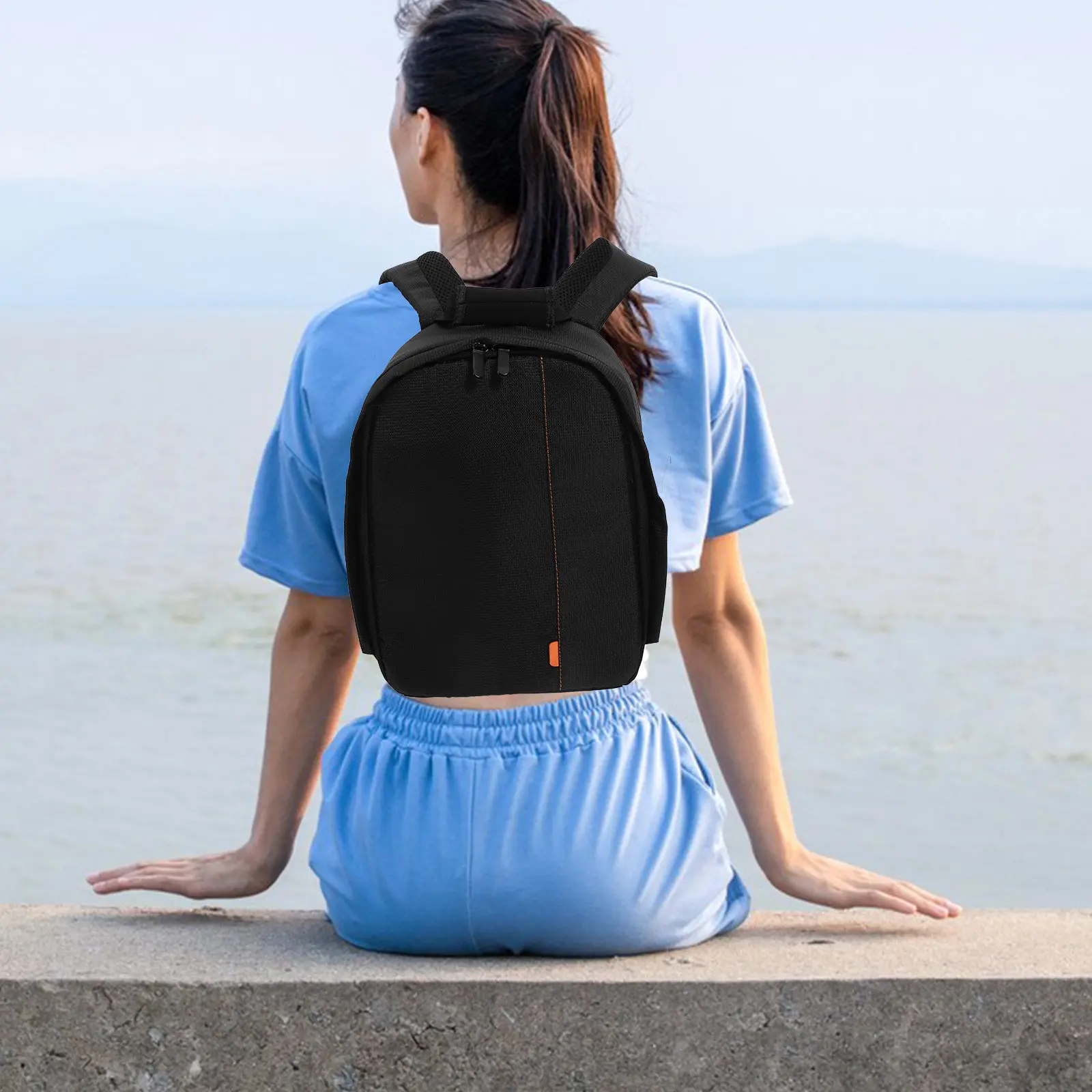 Compact Outdoor Camera Bag Professional Carrying Backpack Multi-Grid Zipper Digital Camera Storage Case Bag Portable Lens Case
