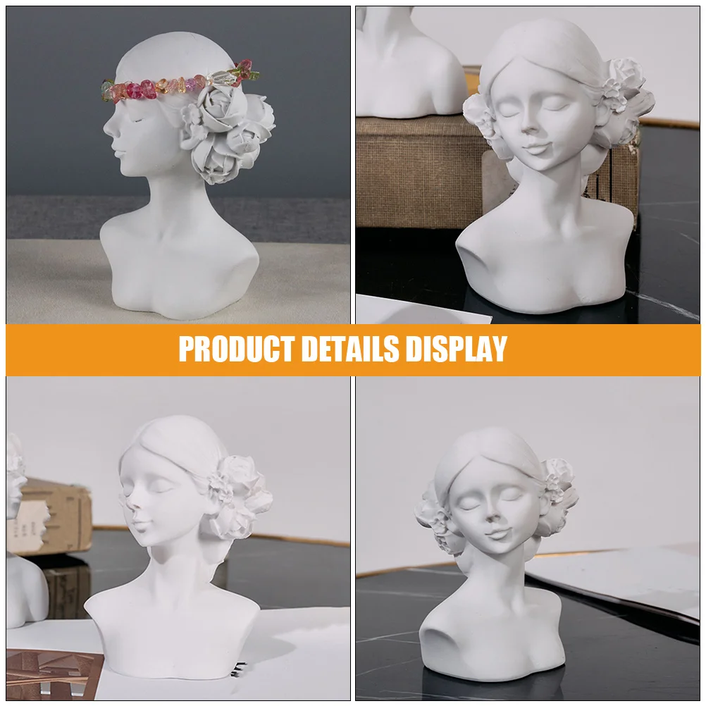 

Closed-Eye Resin Art Statue Sculpture For Home Garden Decor Desktop Miniature Delicate Craft Ornament