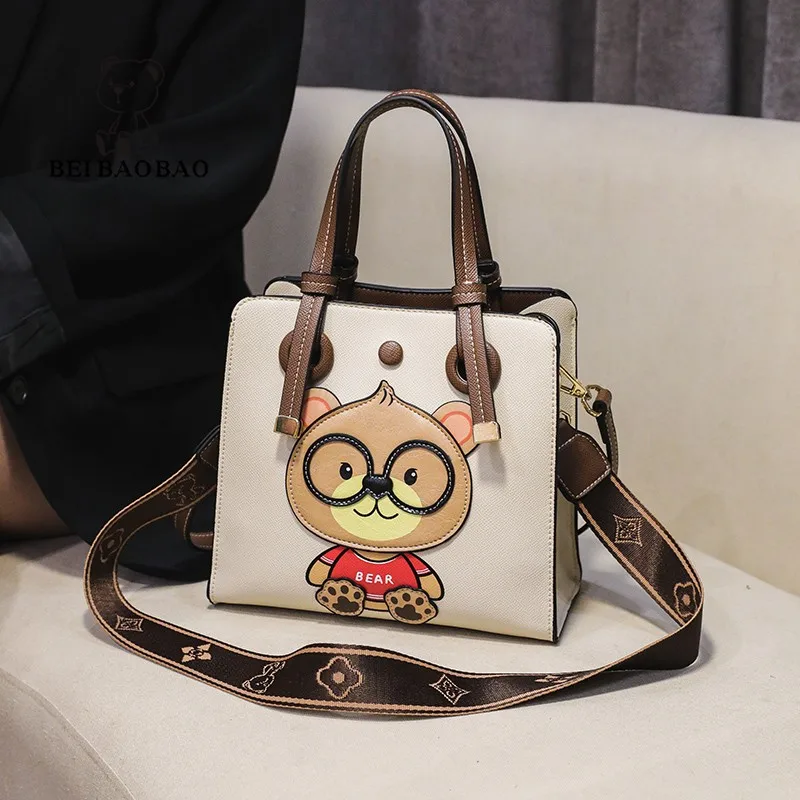 

BeiBaoBao Brand High quality Bucket Handbag For Women New Cute Bear Applique Women Shoulder Bag Hi-Q Crossbody Totes Bag сумка
