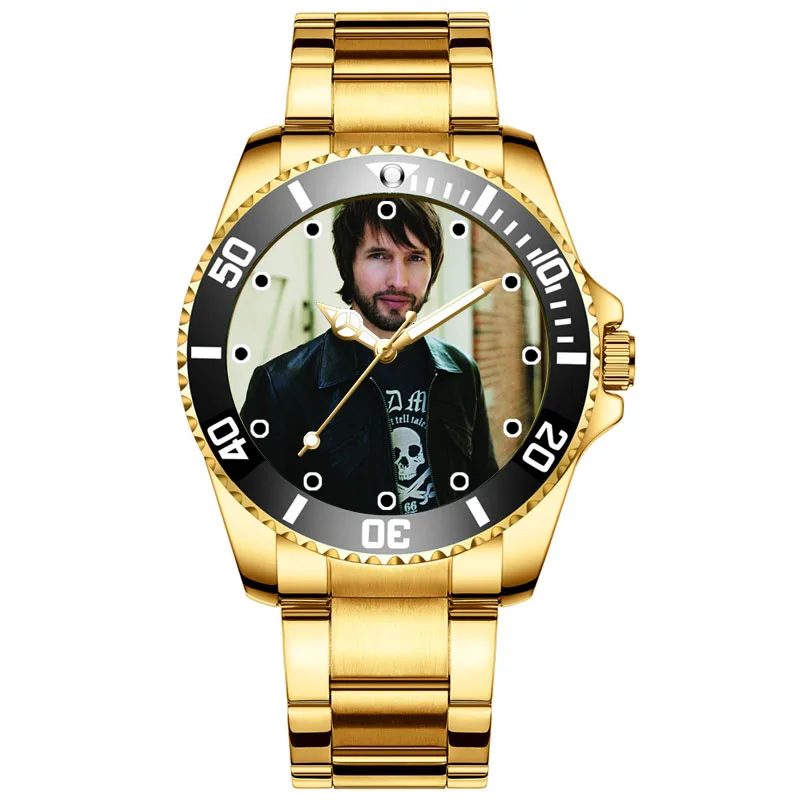 Men's Golden Image Printing Watch Creative Photo printing wristwatch stainless steel Logo Picture Customized Personalized watch