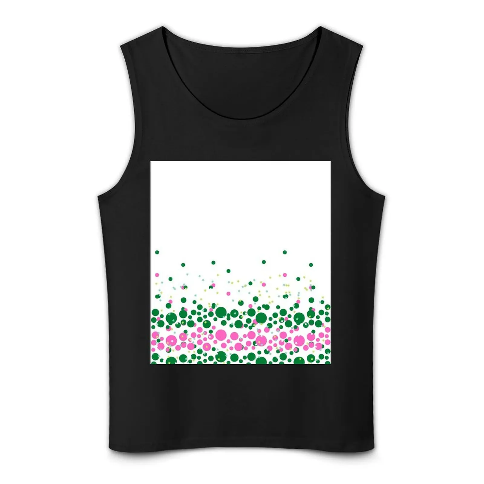 녹색과 분홍색 점선 디자인 탱크 탑 남자 옷 체육관 조끼 남성 체육관 셔츠 남자