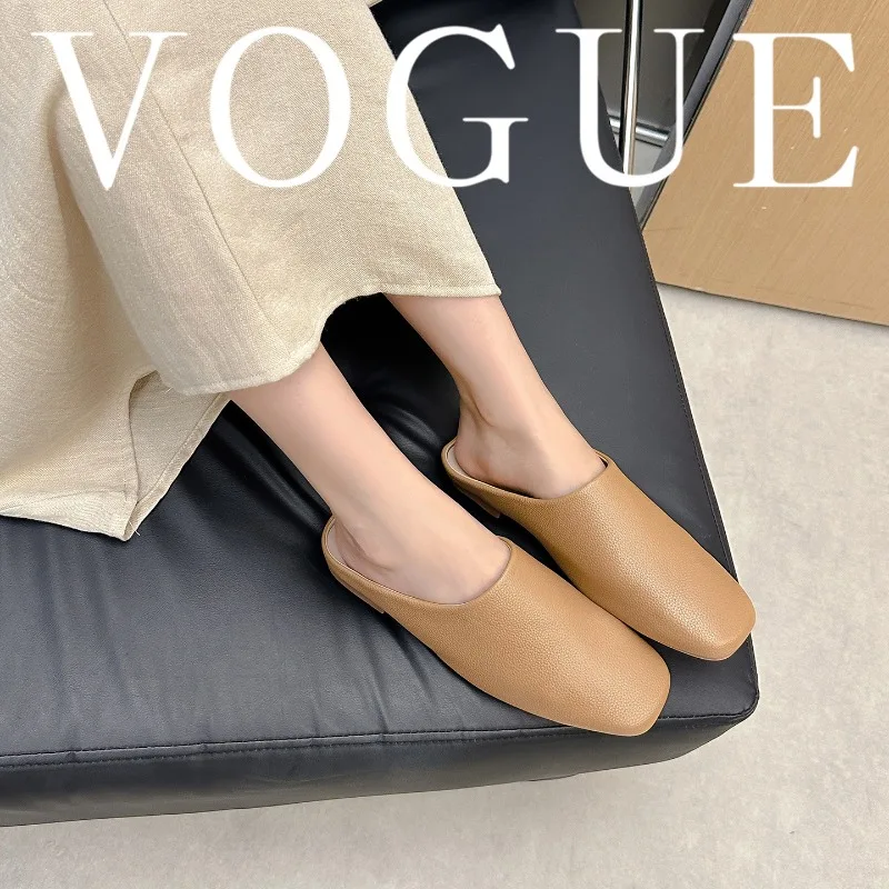 

Summer New Women's Shoes Exquisite Flat Bottom Müller Slippers for Woman Fashion Baotou Casual Shoe Designer Shoes Zapatos Mujer