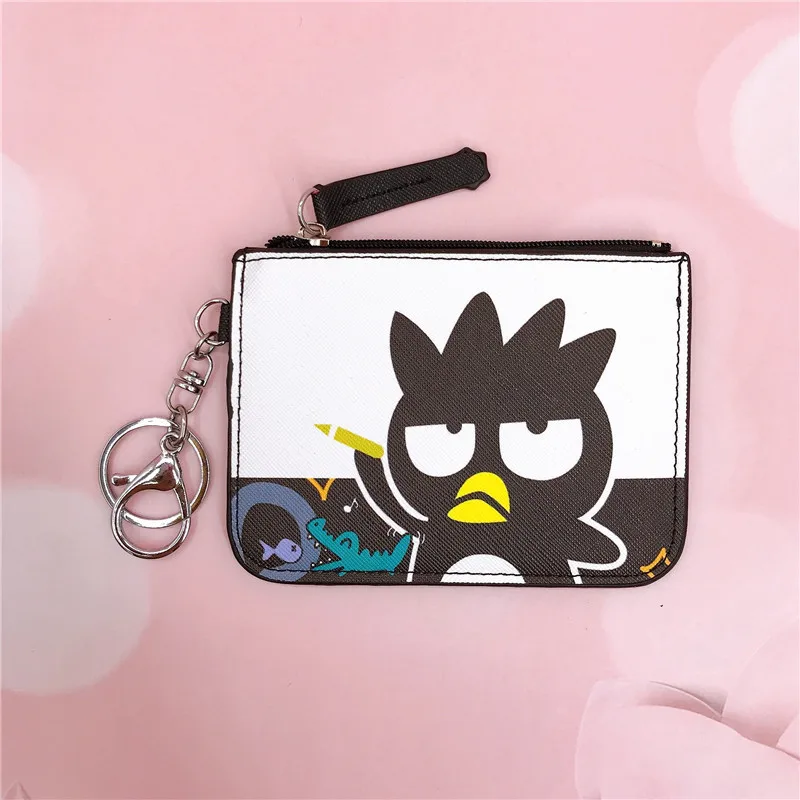 Hello Kitty Carteira feminina fofa com estampa de desenho animado, capa de embreagem com suporte para cartão e bolsa de moedas Sanrio, bolsa de moedas de couro PU
