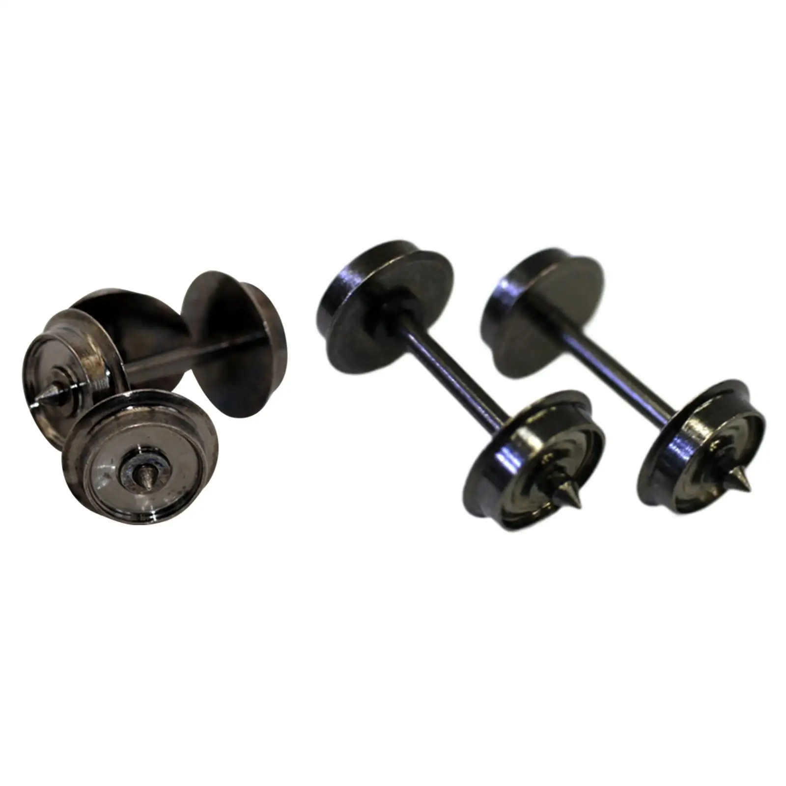 

2 Pieces Metal DC Wheels Hobby Train Accessory Replace High Strength, HO Scale Wheel Metal Axles, for 1:87 Modification Parts