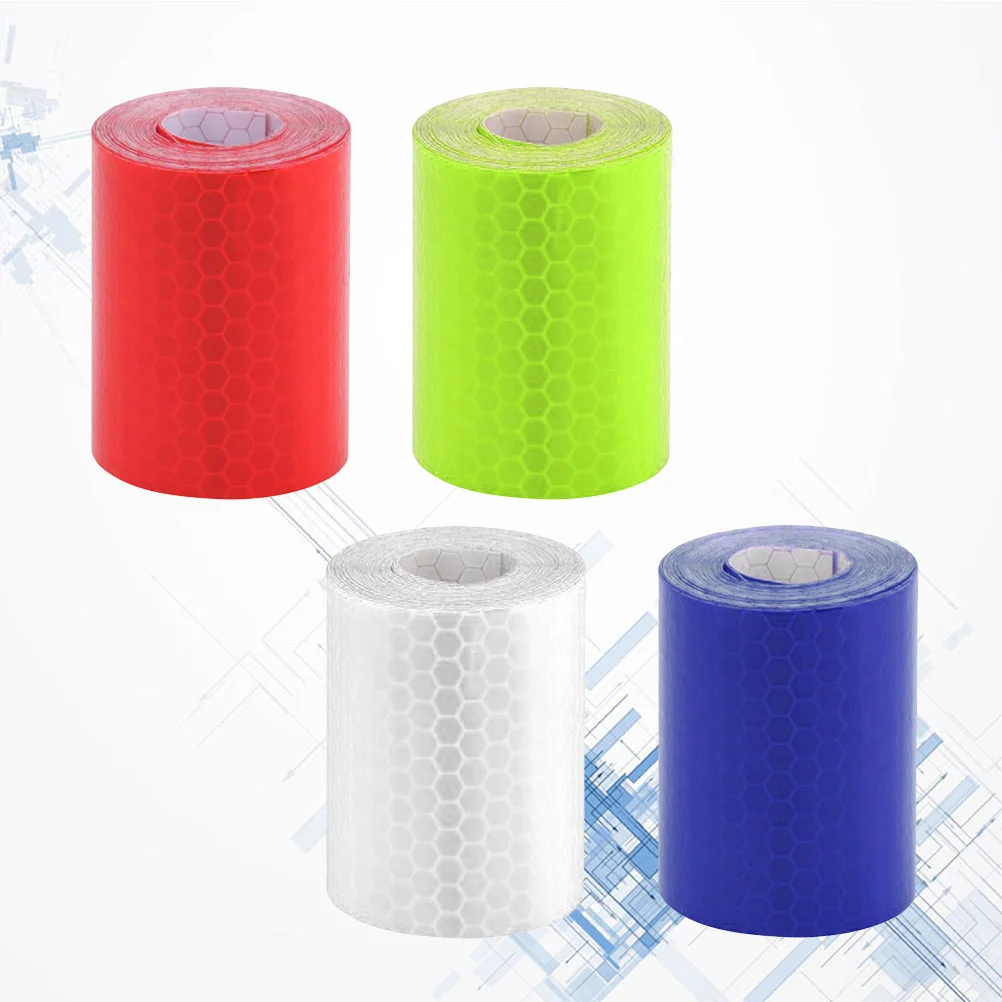 4 Rolls Night Riding Safety Band Lorescent Ribbon Reflective Warning Tape Body Strip Belt