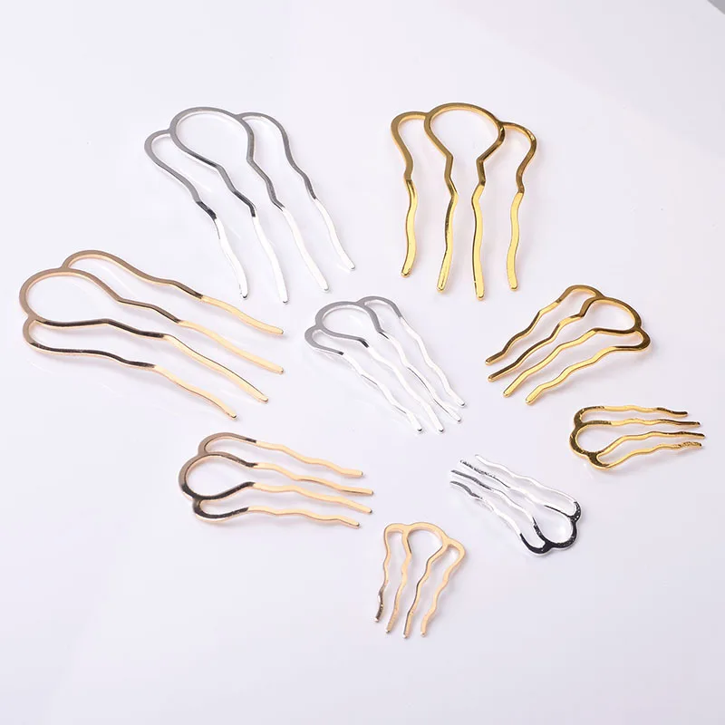 New factory direct sales iron four-tooth hair comb DIY spot direct sales antique DIY handmade basic accessories wholesale