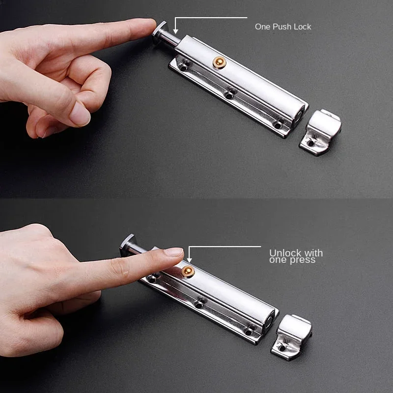 3/4inch Automatic Zinc Alloy Door Latch Barrel Bolt Hasp Stapler Gate Lock Safety Easy To Install for Bathroom Washroom