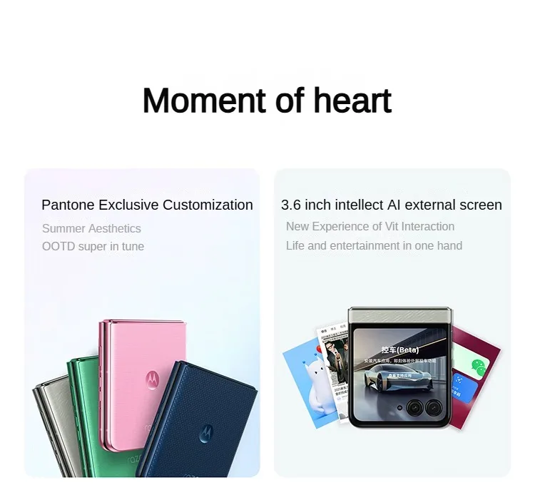 Global Version Motorola Razr 60 6.7'' 1.5K 120Hz P OLED Display MediaTek Dimensity 7400 IP68 Cellphone 4500mAh 33W Fast Charging