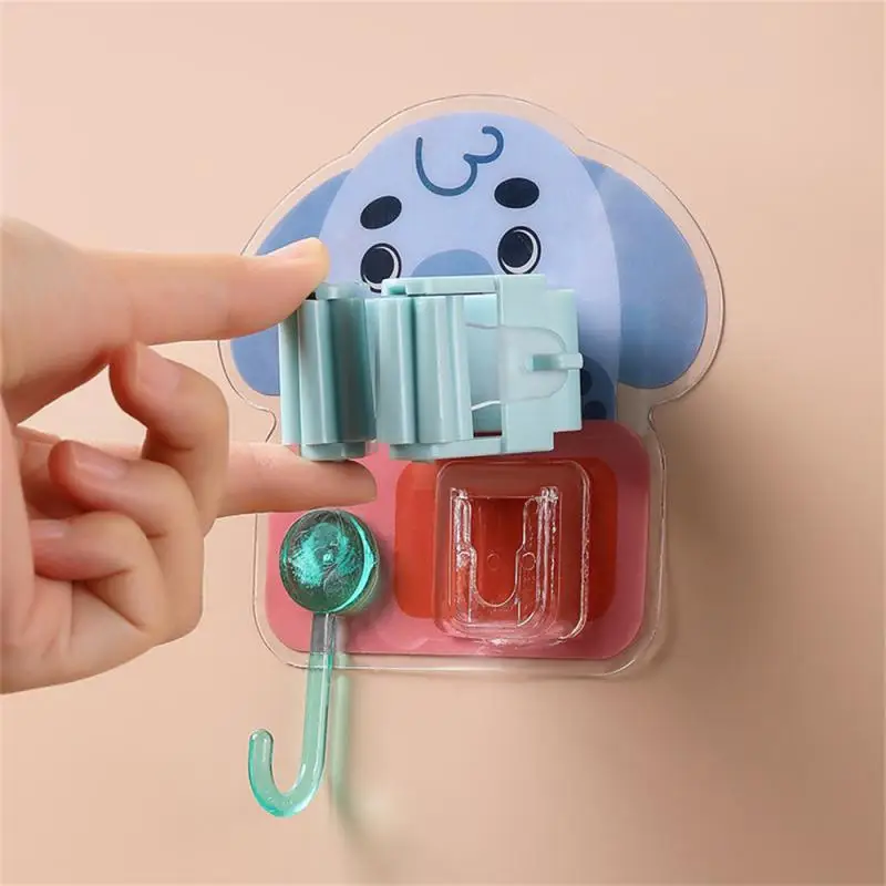 1/2/3SETS Storage Rack Multifunction Hook Up Adsorption Firmly Bonded Moisture-proof Mop Clip Strong Cute