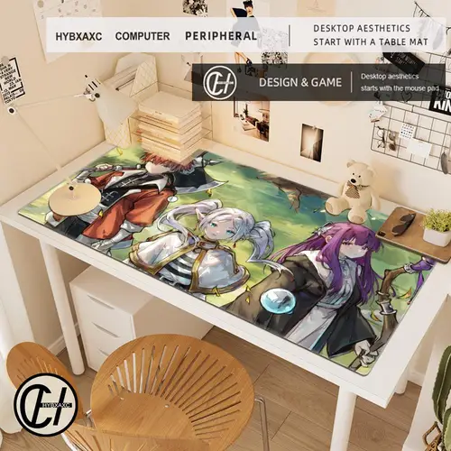 Imagen 2 del producto Alfombrilla de ratón Kawaii Anime Girl Sousou No Frieren Beyond Journey End, alfombra para teclado, portátil, flor de loto, alfombrilla para ratón para juegos, alfombrilla de escritorio HD para PC