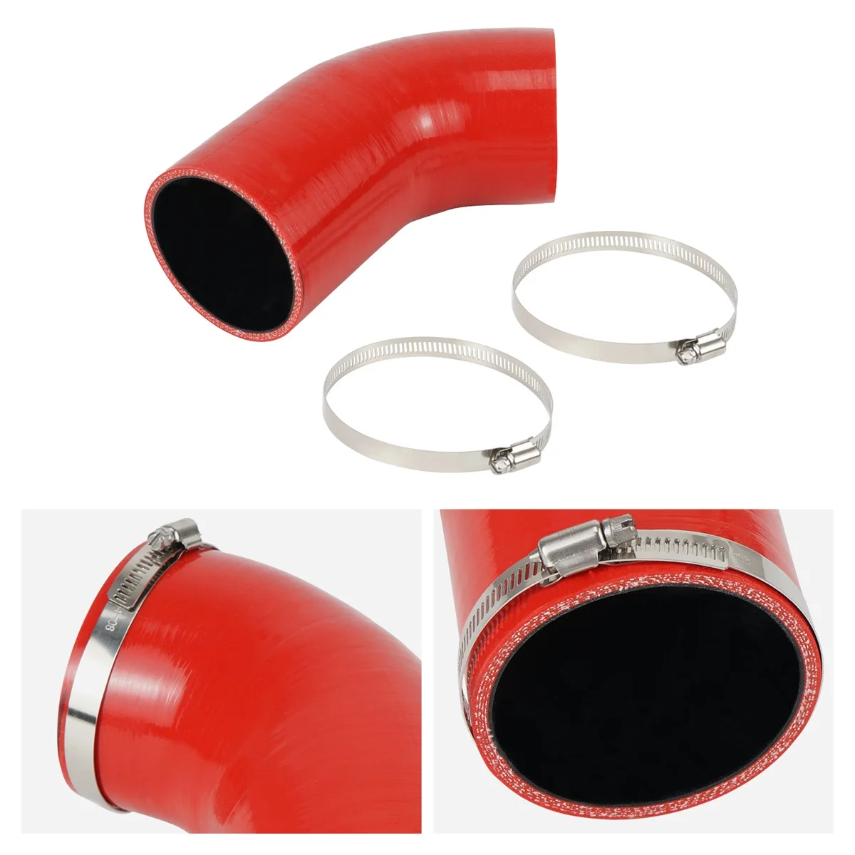 BEVINSEE Silikon-Ansaugmanschette für BMW E90 E91 E92 E93 323i 325i 325xi 328i 328xi 330i 330xi, E82 E88 125i 128i, X1 E84 25iX 28iX – Detail 4