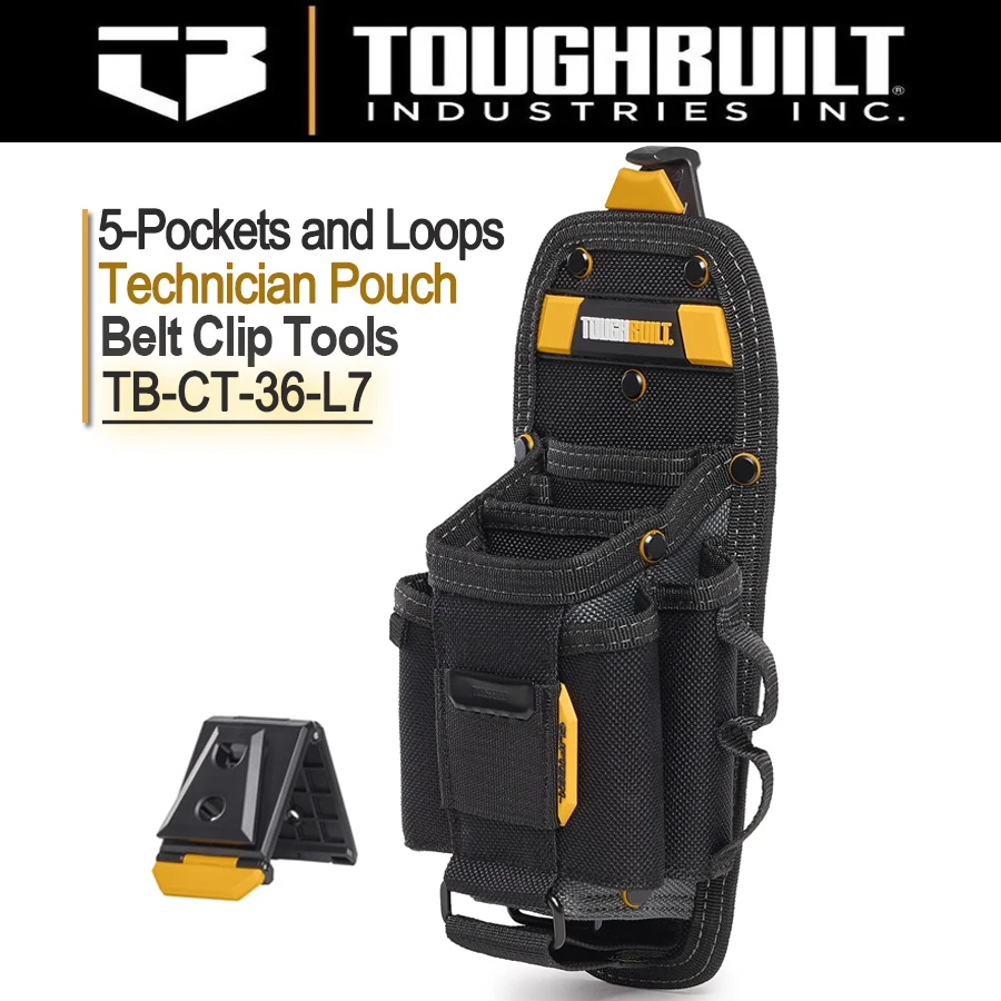 

ToughBuilt TB-CT-36-L7 Technician Pouch 7 Pocket Multi-Tool Holder Accessory Heavy Duty Impact Holster for Tool Belt