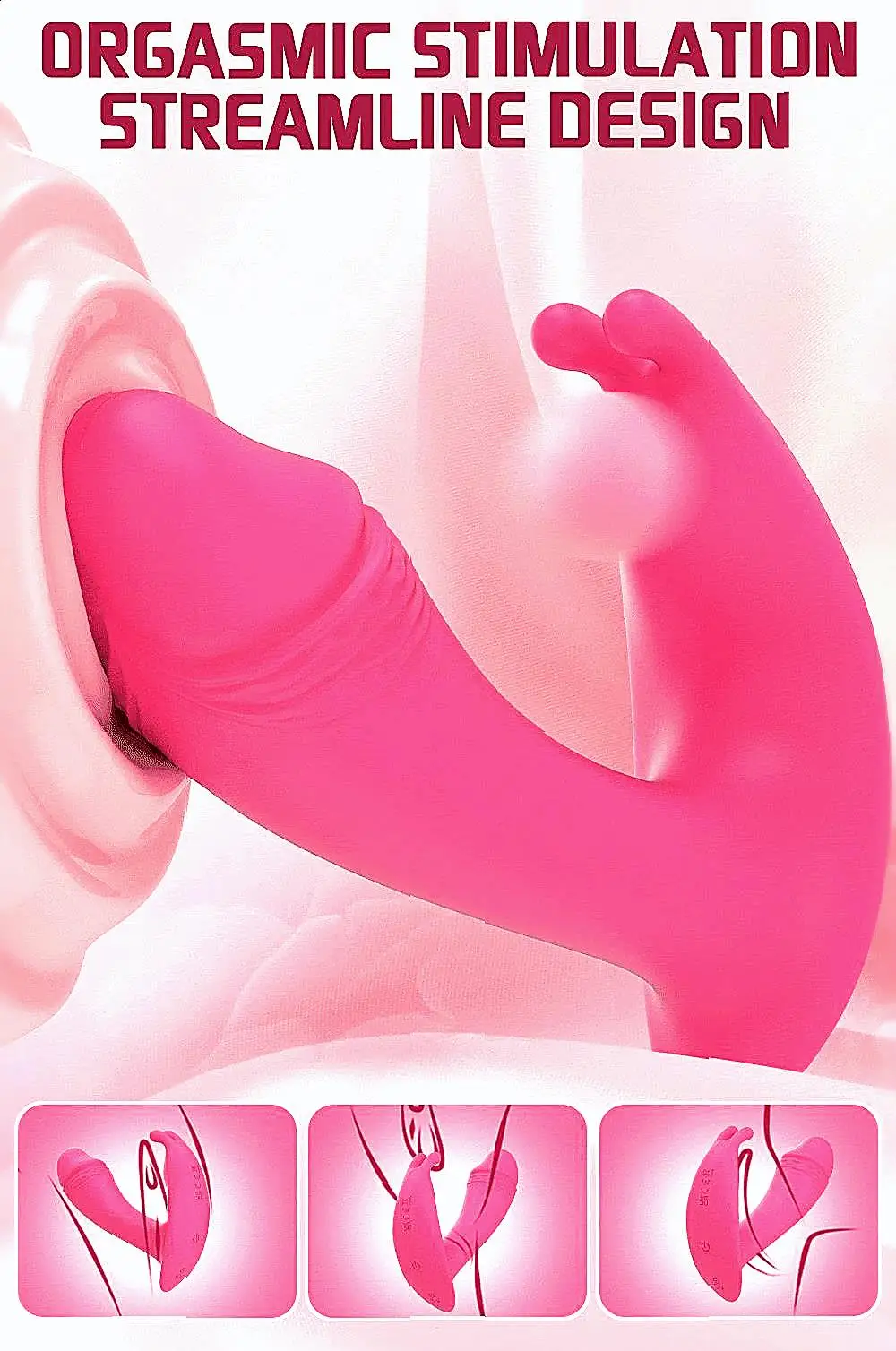 قضيب هزاز يمكن ارتداؤه مناسب للنزهات يتضمن عملية عن بعد تعتمد على التطبيق مع تحفيز البظر المدمج وG Spot